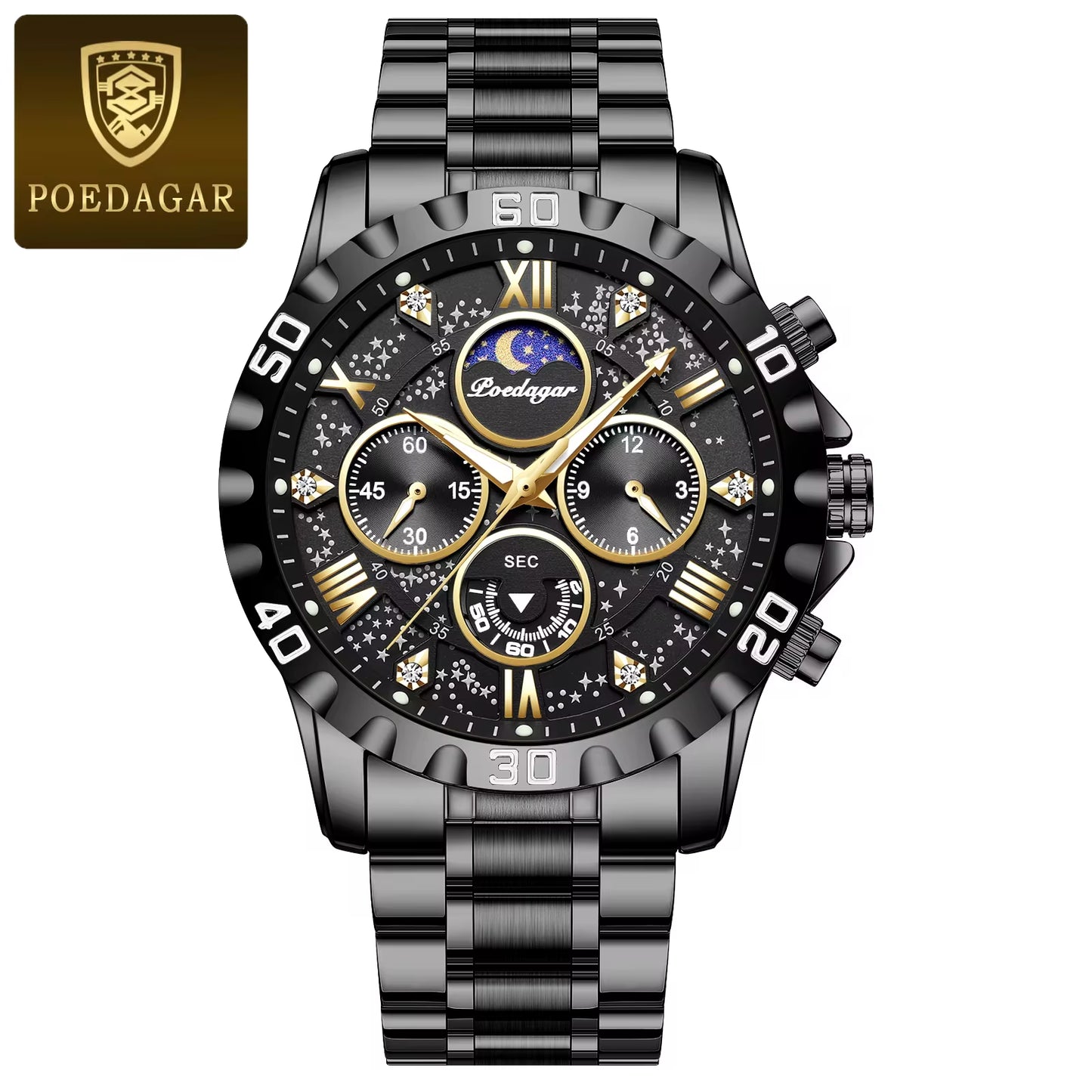 Luxury Watch for Man Quartz Sports Men Watch Waterproof Luminous Stainless Steel Chronograph Men'S Watches Clock Reloj